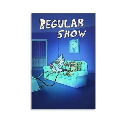 JIANLE American Comedy Animation Regular Show Poster Canvas Wall Art Prints Poster Gifts Photo Picture Painting Posters Room Decor Home Decorative 12x18inch(30x45cm) - Image 1
