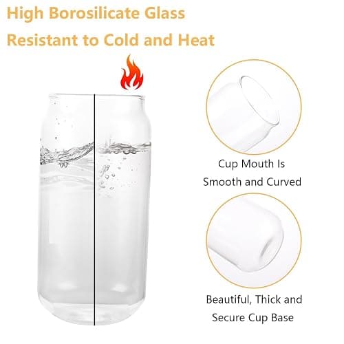 WOPPLXY Lot de 3 verre matcha avec couvercles hermétiques en bambou et pailles en verres, 500ml verre avec couvercle et paille, verres bubble tea Réutilisables pour Soda et Cocktail thumbnail 5