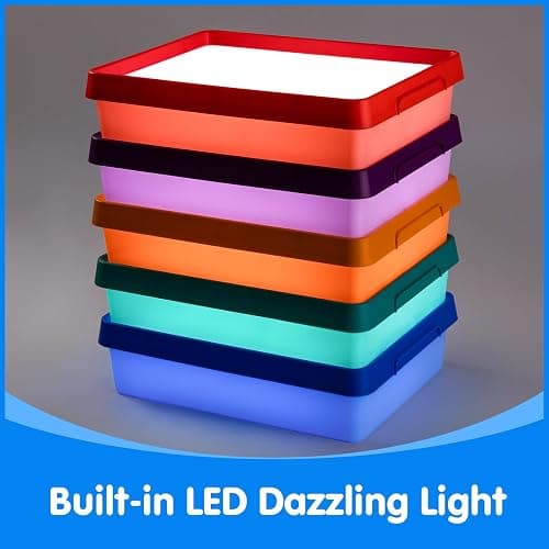 Odoorgames Young Explorers Light Table – Light Up Table for Toddlers, Light Box for Home & Classroom Learning Activities - Cyan thumbnail 5