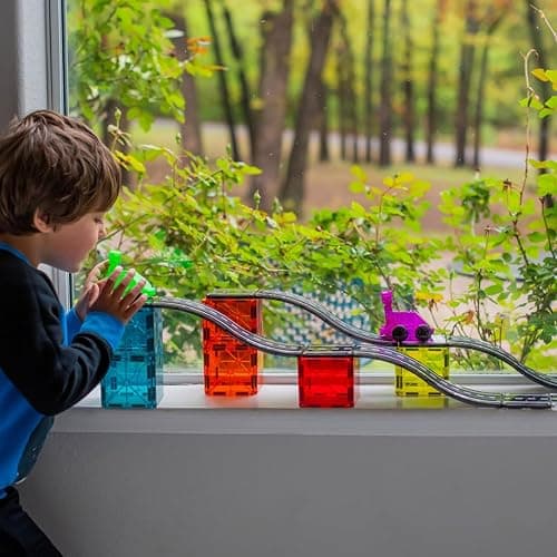 MAGNA-TILES Downhill Duo 40-Piece Magnetic Construction Set, The Original Magnetic Building Brand thumbnail 2