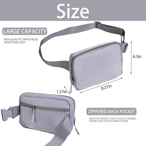 Belt bag Fanny pack crossbody bags for women Everywhere belt bag (Grey) thumbnail 2