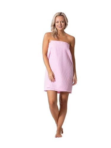 Turkish Linen Women’s Waffle Spa Body Wrap with Adjustable Closure thumbnail 5