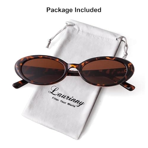 Laurinny 90s Sunglasses for Women Men Retro Small Oval Sunglasses thumbnail 8