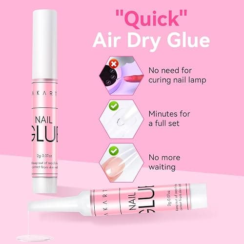 Makartt Nail Glue for Press On Nails, 5-10s Fast Air Dry No UV Lamp, Hema-Free Strong Bond for Nail Tips, Fake Nails, Broken Nail Repair & Decor, Easy-to-go for Beginner & Salon Nail Techs,5 x 2g thumbnail 4