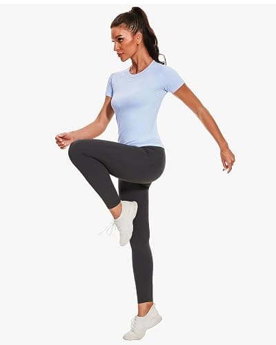 Stelle Women Workout Tops Short Sleeve Seamless Athletic Shirts Yoga Gym Sports Breathable Tees thumbnail 8
