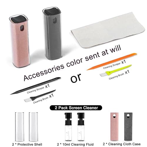 2 Pack Screen Cleaner Spray and Wipe for Laptop Monitor and Car Screens, Phone Touchscreen Mist Cleaning Kit for Cellphone, Tablet, PC, Computer, LCD, Eyeglass, iPhone, iPad, Mac Pro - Black and Pink thumbnail 4