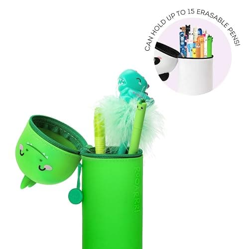 Legami - Estuche escolar Kawaii 2 en 1 de silicona blanda, tema Dino, portabolígrafos de mesa, cremallera, lápices de colores rotuladores, H 18,5 cm thumbnail 2