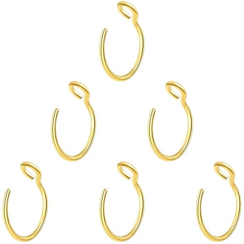 VELCARE Nose Rings Hoops Nose Piercings Fake Nose Ring Fake Lip Ring Fake Piercings Nose Hoop Nose Rings for Women Men Nose Ring Hoop Nose Piercing Jewelry - Image 1