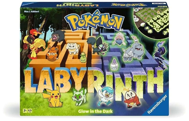Ravensburger Pokémon Labyrinth Glow in the Dark - Sliding Fun with Your Favorite Pokémon - Playable in Light and Dark for 2-4 Players Ages 7 and Up - Image 1
