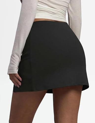 Tisfeer Mini Skirt for Women with Side Split Low Waist Bodycon Skort with Shorts Underneath Casual Trendy Outfits thumbnail 4