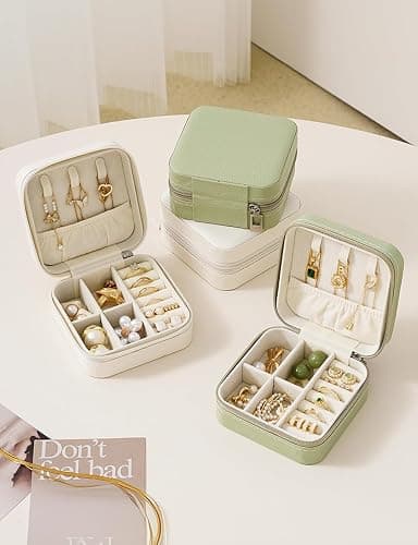 SLOZO Travel Jewelry Case, Travel Jewelry Box, Mini Jewelry Travel Case, Jewelry Organizer Case, Portable Small Jewelry Organizer Storage Boxes - Best Gift for Women Girls. thumbnail 6