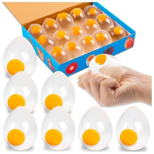 15 Pcs Egg Splat Ball, Funky Egg Splat Ball Stress Relief Easter Eggs Toys for Easter Hunts, Anxiety Reducer Sensory Play for Adult - Image 1