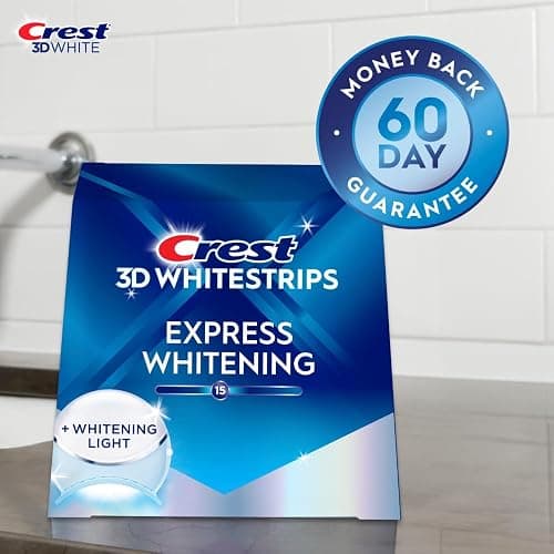 Crest 3D Whitestrips Express Whitening + LED Light – Teeth Whitening Kit, 1 Light + 10 Treatments, Each with 1 Upper/1Lower, 20 Strips – Crest 3DWhite Teeth Whitening Strips thumbnail 4