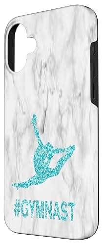 Aqua Blue Teal Gymnast Gymnastics Design for Girls Teens Case for iPhone 16 Plus thumbnail 2