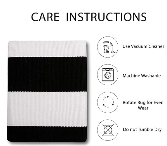IOHOUZE Black White Striped Rug -27.5" X 43" Front Door Mats Outdoor,Washable Rug for Front Porch Decor,Spring Summer Welcome Mats Outdoor Indoor, Doormat for Farmhouse/Entryway/Home Entrance thumbnail 5