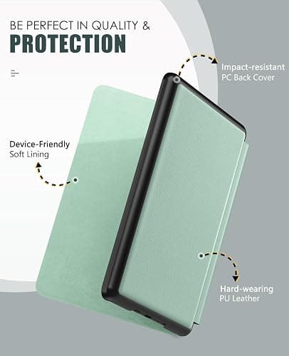 MoKo Case for All-new 7" Kindle Paperwhite (12th Generation-2024) and Kindle Colorsoft Signature Edition 2024, Lightweight Shell Cover with Auto Wake/Sleep for Kin dle Paperwhite 2024, Agave Green thumbnail 3