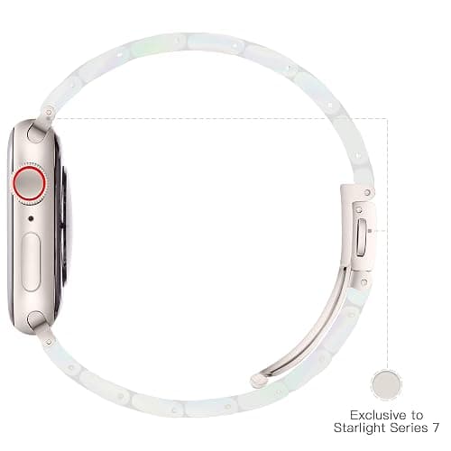 Pleixiu Lightweight Resin Band For Apple Watch Series 11 10 SE 9 8 7 6 5 4 3 2 1 Ultra 3 2, Fashion Adjustable Replacement Strap for iWatch Bands 38mm 40mm 41mm 42mm 44mm 45mm 46mm 49mm for Women Men thumbnail 4