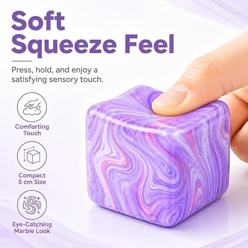 Fidget Toys Squishy Stress Cube, Stress Balls for Teenager, Soft Sensory Fidget Toy for Stress & Anxiety Relief for Teenager&Adult, Fidgets for Classroom Prize（1） thumbnail 3