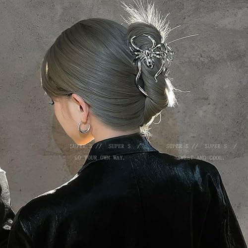 Parcce 3 Pieces Large Metal Spider Net Hand Hair Claw Clips for Women and Girls Thick Long Hair, Nonslip Skeleton Spooky Barrette Headband Hair Styling Accessories for Halloween Christmas Gifts thumbnail 8