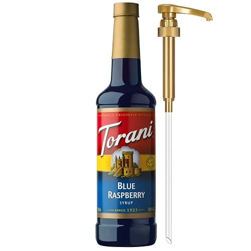 Torani Blue Raspberry Syrup for Drinks, Flavoring for Iced Tea, Lemonade, and Sodas, Pump Included, 25.4 Oz - Image 1
