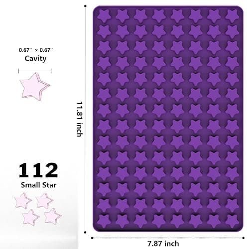 Amyandone Mini Star Silicone Mold, 112 Cavities Chocolate Candy Molds with Stars Shape for Homemade Pet Training Treats/Biscuits, Food Grade Star Mold for Fruit Snack/Cake Decor (with a Scraper) thumbnail 3