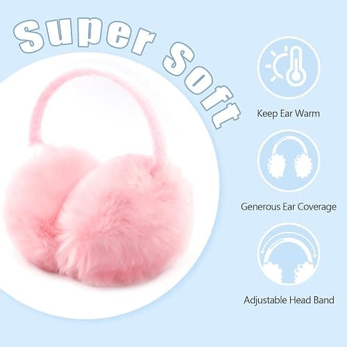 Winter Ear Muffs Women Warm Earmuff Girls Ear Warmers Soft Plush Outdoor Adjustable Ear Cover thumbnail 3