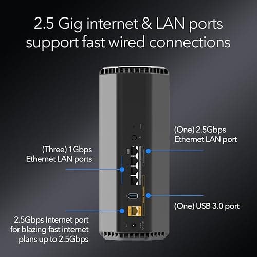 NETGEAR Nighthawk Tri-Band WiFi 7 Router (RS500) – Router Only, BE12000 Wireless Speed (up to 12 Gbps) - Covers up to 3,000 sq. ft., 120 Devices – 2.5 Gig Internet Port - Free Expert Help thumbnail 5