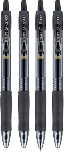 Pilot G2 Premium Gel Roller Pens 0.7, Fine Point Smooth Writing Pens Black, Pack of 4 thumbnail 6