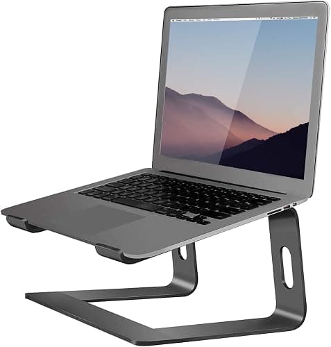 Orionstar Laptop Stand Aluminum Laptop Riser Compatible with Apple Mac MacBook Air Pro 10 to 15.6 Inch Notebook Computer, Ergonomic Elevator Holder, Black - Image 1