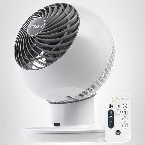 IRIS USA WOOZOO Air Circulator Fan with Remote, Oscillating, 5 Speeds, 82ft Max Air Distance, 90° Adjustable Tilt, 30db Quiet Motor, Small Fan for Bedroom, Office, Dorm, White thumbnail 11