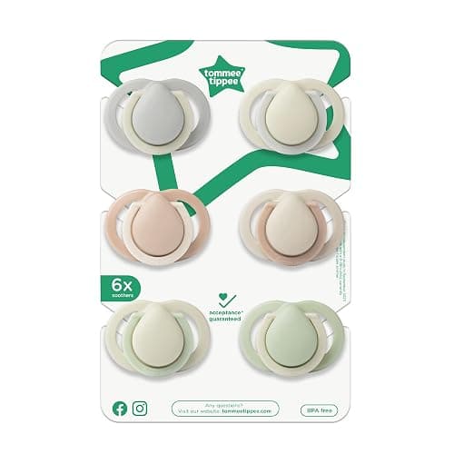 Tommee Tippee Newborn Soothers, 0-2 Months, Muted Colours, Matte Texture, Symmetrical Design, Pack of 6 thumbnail 2