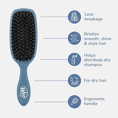 Wet Brush Shine Enhancer Hair Brush, Elemental Blue, Ultra-Soft IntelliFlex Bristles, Natural Boar Bristles for All Hair Types, For Women and Men, Wet and Dry, All Ages thumbnail 4