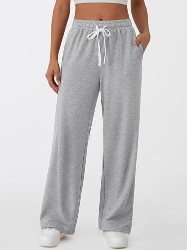 AUTOMET Lounge Pants Women Wide Leg Casual Sweatpants Baggy Workout Sweat Pajamas Pants Fall Fashion Outfits with Pockets thumbnail 2