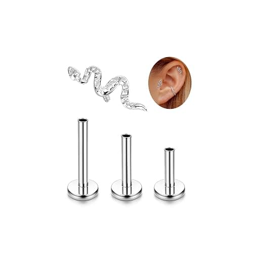 Adramata G23 Titan Helix Tragus Labret Lippenpiercing Medusa Innengewinde Medizinische Ohrstecker Ohr Klein Conch Gold Silber - Image 1