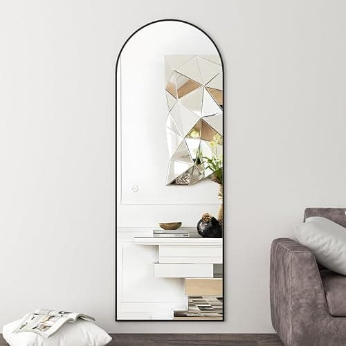 NEUWEABY Full Length Mirror 58"x18" Arch Floor Mirror with Stand Arched Mirror Full Body Mirror Black Standing Hanging or Leaning Against Wall for Bedroom Entry, Bedroom, Living Room thumbnail 6