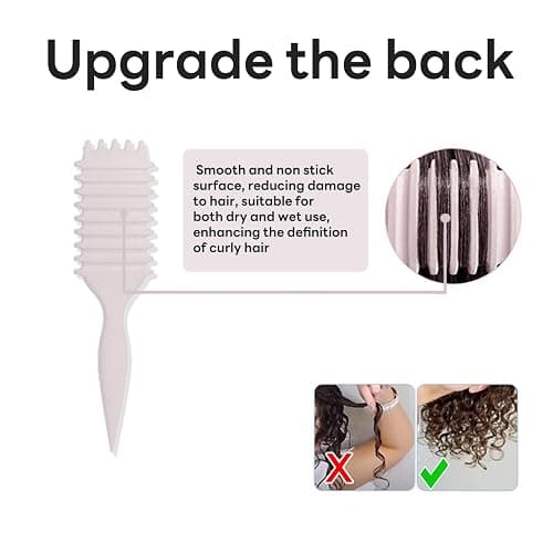 Curl Defining Brush, Multi Purpose Styling Brush for Separating, Combing and Curling Hair to Reduce Pulling (Cream) thumbnail 4