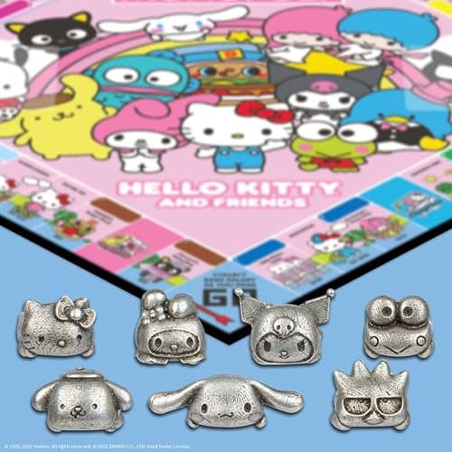 Monopoly: Hello Kitty and Friends, Buy, Sell, Trade Buildings from The Animated Series, Featuring My Melody, Badtz-Maru, Keroppi, Classic Monopoly Game, Officially-Licensed Hello Kitty Merchandise thumbnail 3