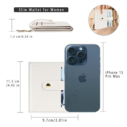 Airkit Small Wallets Woman RFID Blocking Leather Credit Card Holder - with ID Window - Card Wallets for Women - with Zipper Coin Purse - Keychain Wallet thumbnail 3