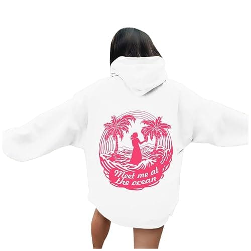 Puff Graphic Oversized Hoodies for Women Teen Girls Kids Trendy Cute Preppy Sweatshirt Long Sleeve Y2K Tops with Pockets thumbnail 5