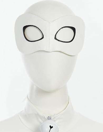 Micotaku Miraculous Cat Blanc Cosplay Costume Unisex White Elastic Leather Jumpsuit Halloween Costume thumbnail 6
