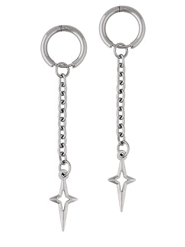 Sacina Gothic Punk Spike Star Hoop Earrings, Goth Emo Grunge Y2k Earrings, Goth Jewelry, Christmas Jewelry Gift For Women - Image 1