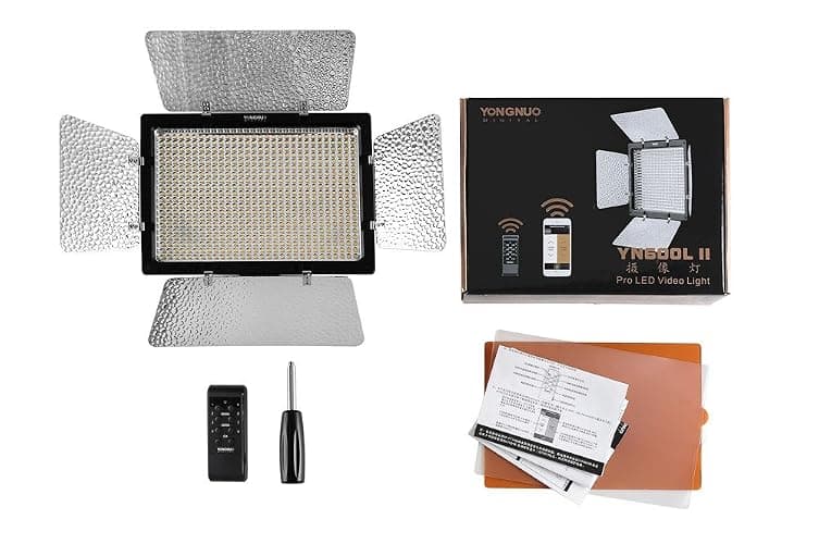 YONGNUO YN600LII YN600L II Pro LED Video Light LED Studio Light, with 5600K Color Temperature and Adjustable Brightness, for the SLR Cameras Camcorders Canon Nikon Pentax Olympus Samsung Panasonic - Image 1