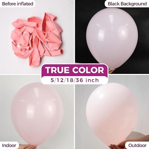Bezente Pastel Pink Latex Party Balloons -100 Pack 12 inch Round Helium Light Pink Bridal Pink Balloons for Easter Wedding Bridal Shower Gender Reveal Birthday Princess Party Decorations thumbnail 2