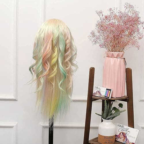 Mannequin Head with 80% Real Hair, TopDirect 24" Blonde Hair Styling Hairdressing Cosmetology Mannequin Manikin Training Practice Head with Clamp and Tools… thumbnail 8