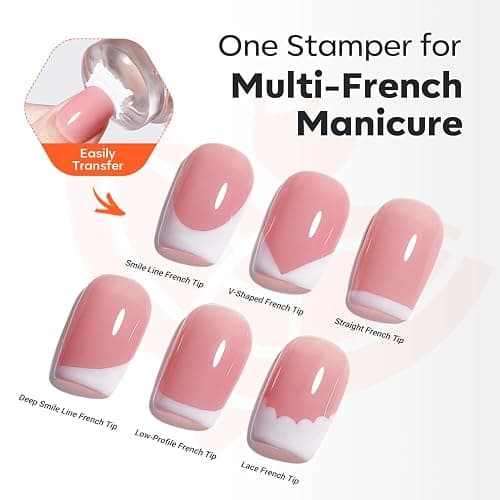 modelones French Gel Polish Set, 2Pcs 15ML White Nude Pink Gel Nail Polish Jelly Milky Pink White Colors Soak Off U V LED French Tip Manicure, Classic French Nail Kit for DIY at Home Salon for Women thumbnail 4