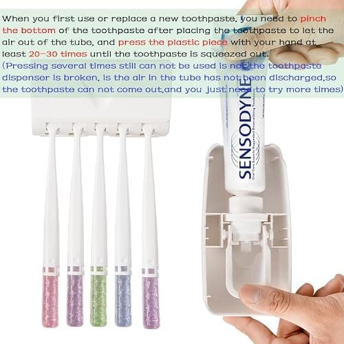 RIDGEPOLE Toothbrush Holder and Toothpaste Dispenser Set, Automatic Toothpaste Squeezer Dispenser, Dispenser Toothpaste Squeezer Kit, Wall Mounted Bathroom Accessories (Black) thumbnail 4