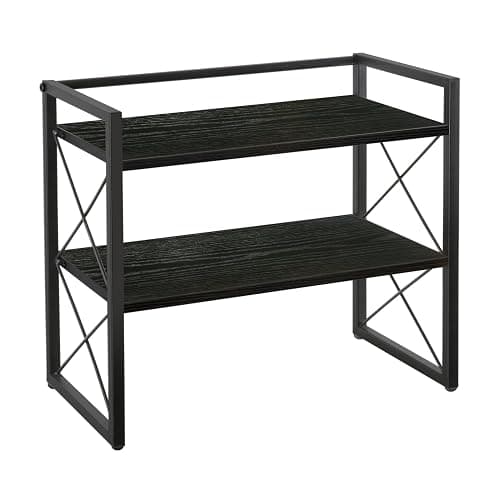 YINMIT Desktop Shelf Organizer, 2 Tier Office Shelves, Wood Desk Organizer Storage Rack and Freestanding Display Shelf for Office, Dormitory, Home(Black) thumbnail 9
