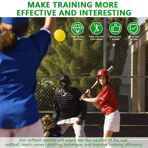 Mogseek Spin Right Softball Spinner Fastpitch, 12Inches Softball Training Equipment for Pitcher Overhand Thrower Training Aid Equipment for Sports Practice Softballs & Top Collegiate Program thumbnail 2