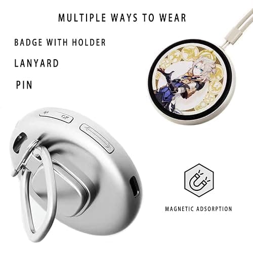 Digital displayed Pixel Badge pin, IPS Screen Badge Magnetic Cute pin,Cyberpunk Anime Toy Badge Button with Videos/Photos Display via Bluetooth, Cosplay Concert Gift for Anime/Football Fans thumbnail 5