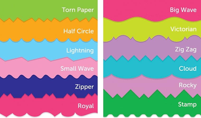 School Smart Paper Edger Scissors, 6-1/2 x 2-1/2 Inches, Assorted Colors, Set of 12 thumbnail 3